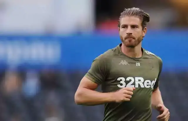 leeds uniteds gaetano berardi during the prematch warmup during